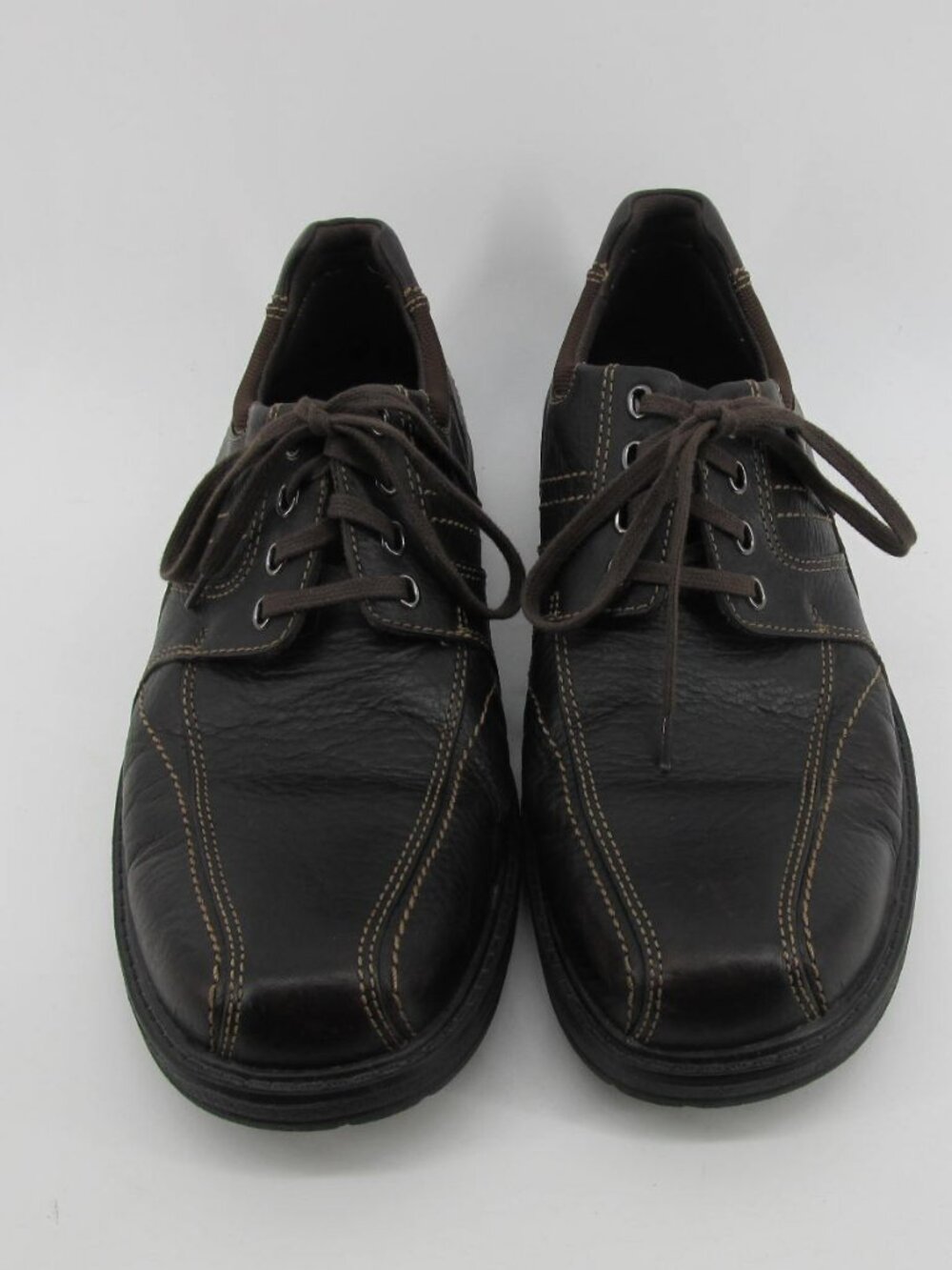 Clarks Shoes Mens 11.5 Sherwin Limit Oxford Brown Leather Casual Square